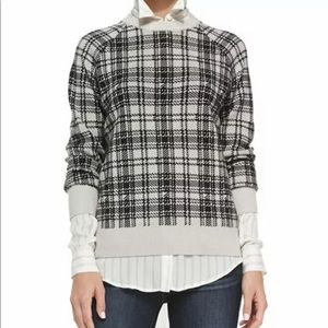 Haute Hippie Merino Plaid Houndstooth Sweater